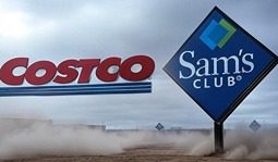 Costco and Sam's Club store signs