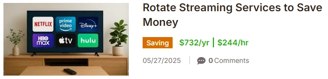 example article headline showing amount saved and earned