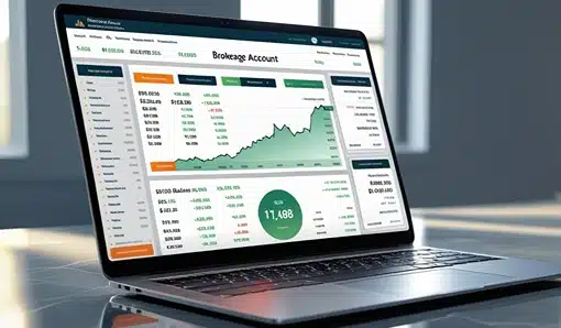 Brokerage account on a laptop showing best brokerage bonus offers