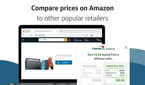 Capital One Shopping price comparison popup on Amazon product page